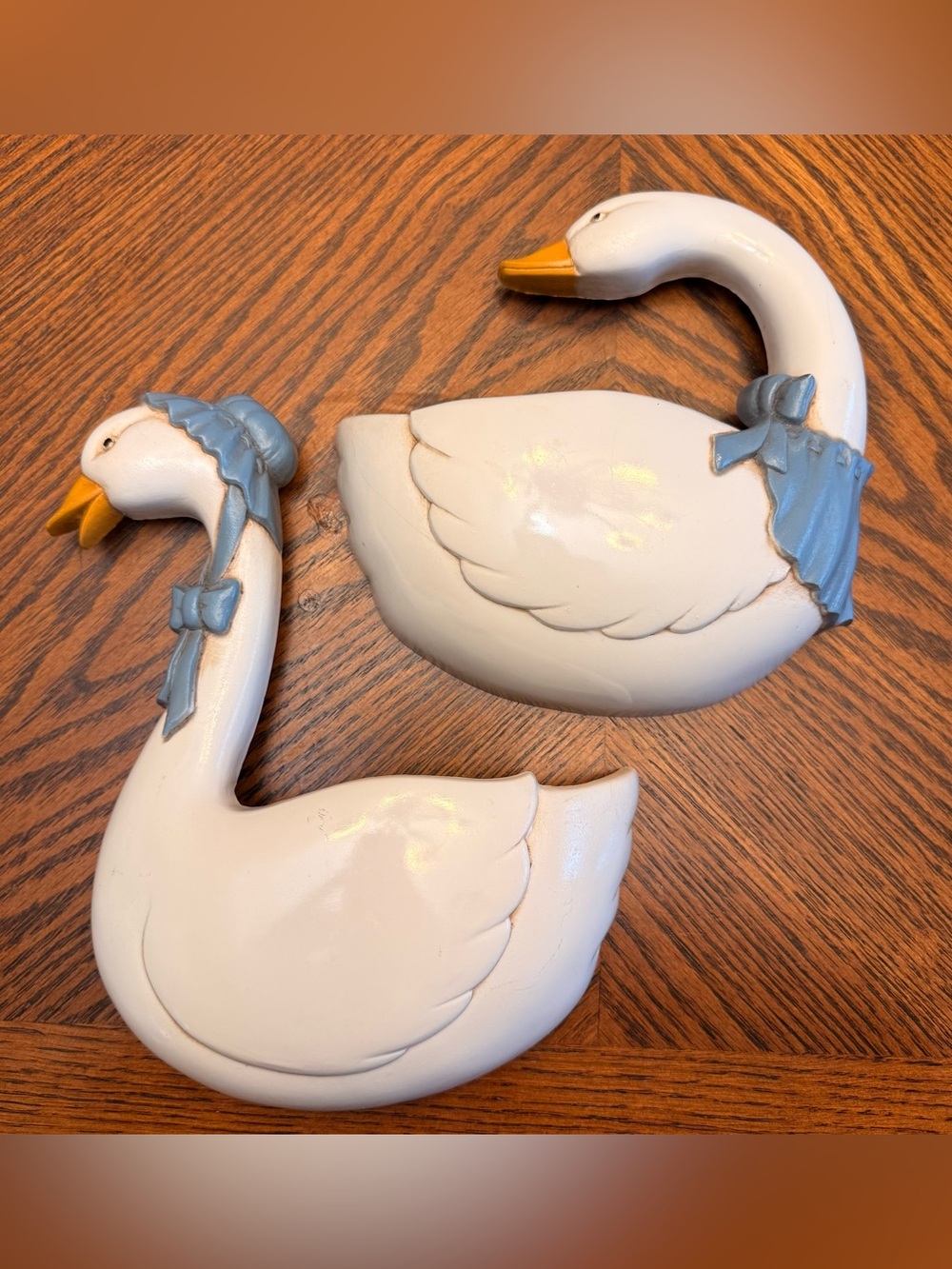 2 Vintage 1987 HOMCO Burwood Country Geese Wall Pockets County Farmhouse